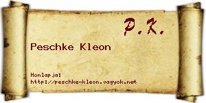 Peschke Kleon névjegykártya
